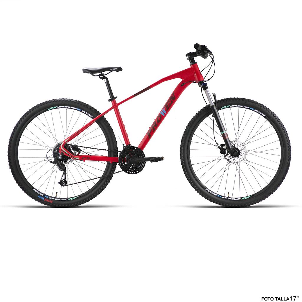 BICI 29" ALUM ROJO F/D HIDRA. "PROWEN" PRO100 24VEL T-21