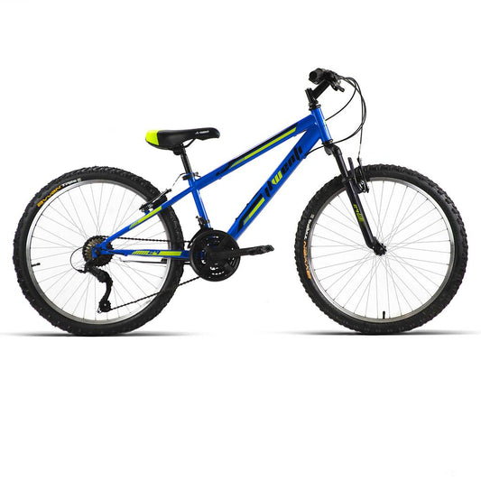 BICI 24" NIÑO ACERO C/SUSP AZUL 1x7 SHIMANO
