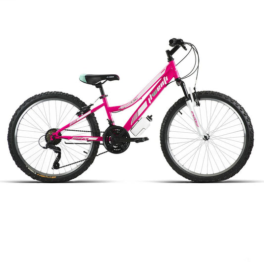 BICI 26" MUJER ACERO C/SUSP ROSA 1x7 SHIMANO