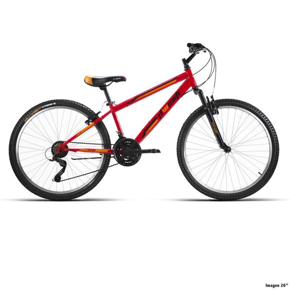 BICI 24" MTB NIÑO ACERO "MICROSIFT" C/SUSP ROJO/NARAN. 21VEL