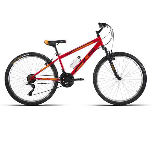 BICI 26" MTB HOMBRE ACERO "MICROSIFT" C/SUSP ROJO/NARAN. 21VEL T-15