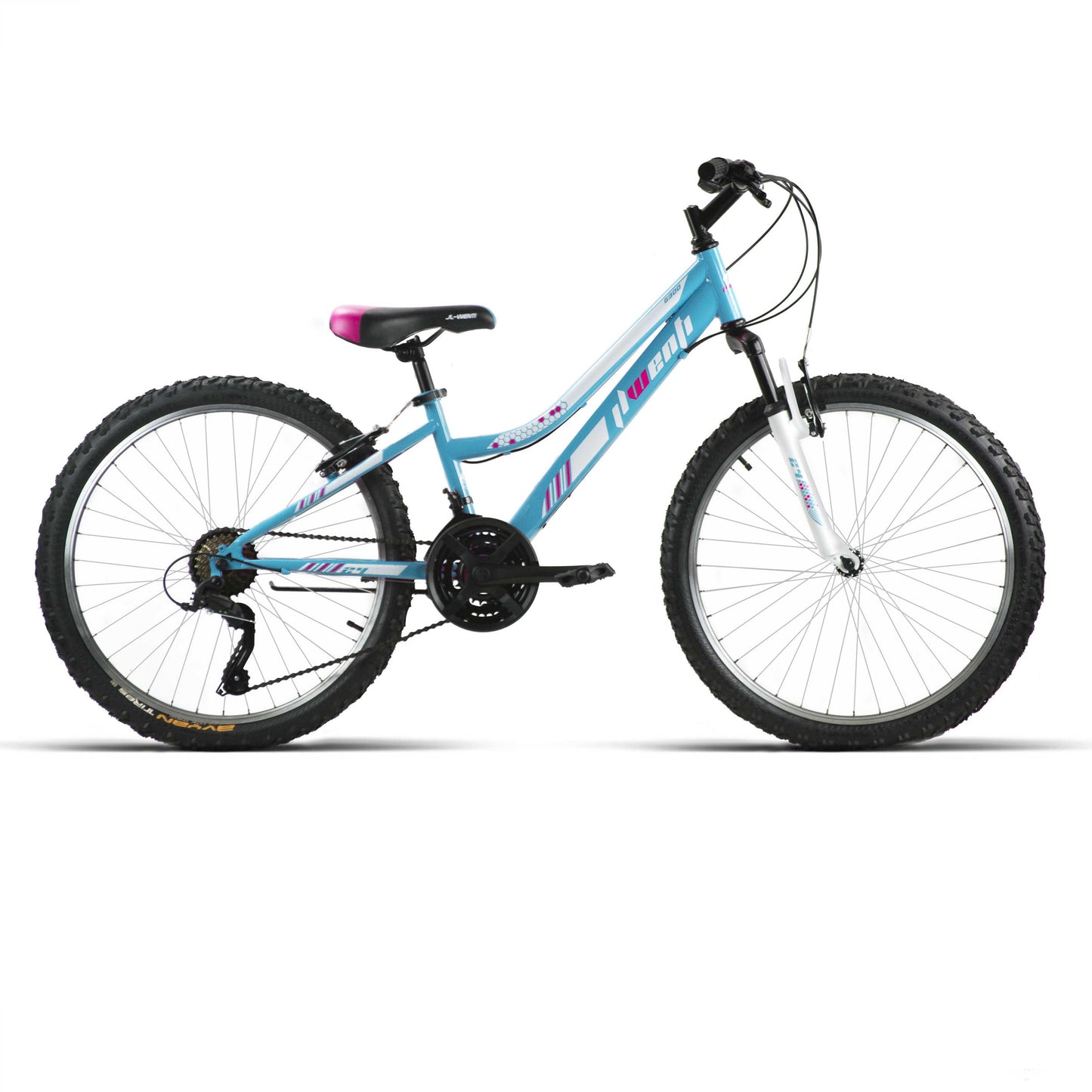 BICICLETA JL WENTI MTB 24" ACERO "MICROSIFT" C/SUSP CELESTE 21VEL