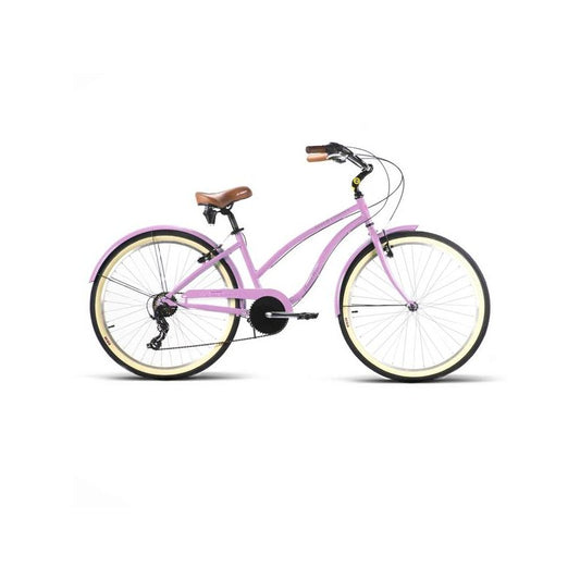 BICICLETA PASEO JL WENTI BEACH CRUISER MUJER ROSA 6VEL