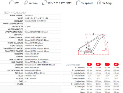 BICICLETA CARBONO MTB 29″ MONSUN SLX – 12V